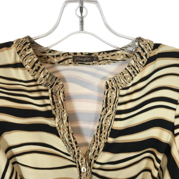 Women Size XS J. McLaughlin Catalina Stretch Cloth Animal Print Belted Dress - Picture 2 of 4